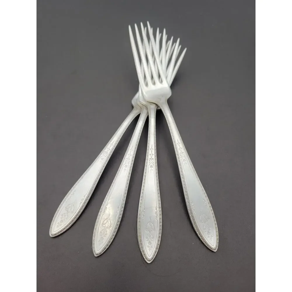 1847 Rogers Bros ARGOSY Set 4 Dinner FORK Silver Plate 1926 Flatware